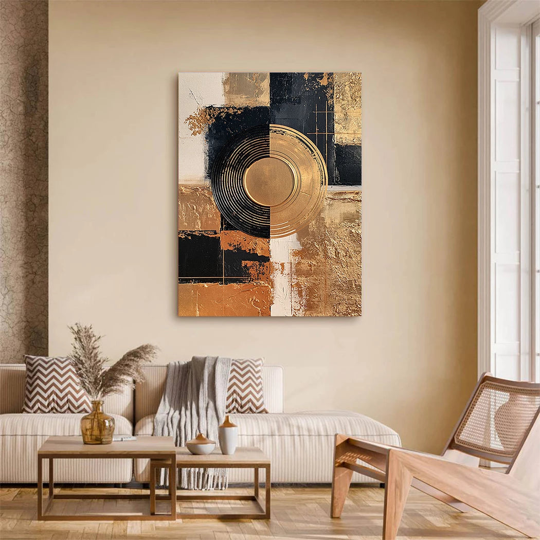 Abstraktes Kreisrelief Wandbild